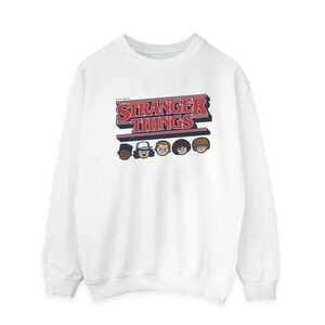 Netflix Mens Stranger Things Caricature Logo Sweatshirt / White